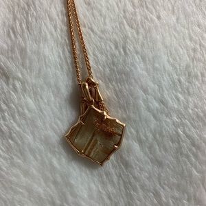 Kendra Scott Arlen Rose Gold Pendant Dusted Glass